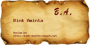 Bink Aminta névjegykártya